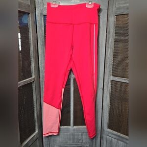 Zyia Active, High Rise, Cropped Leggings, Sz 2, Pink/Orange Color, Reflective